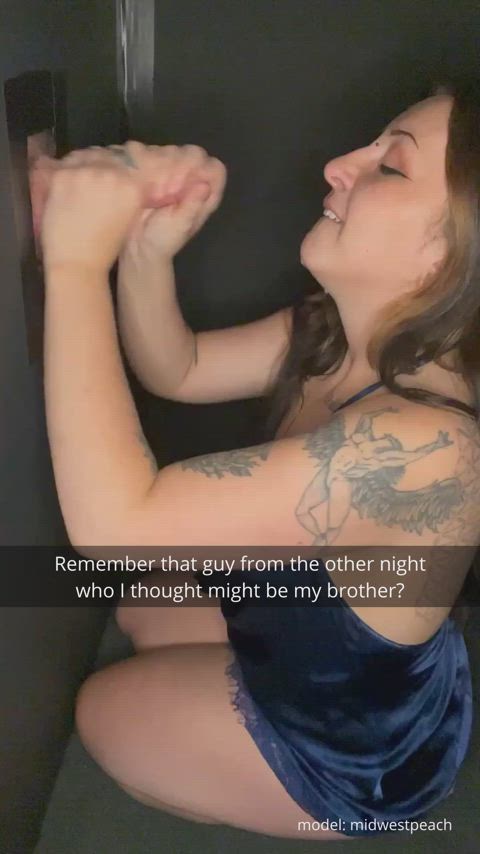 blowjob brother caption glory hole sister taboo captions fauxcest gloryholes clip