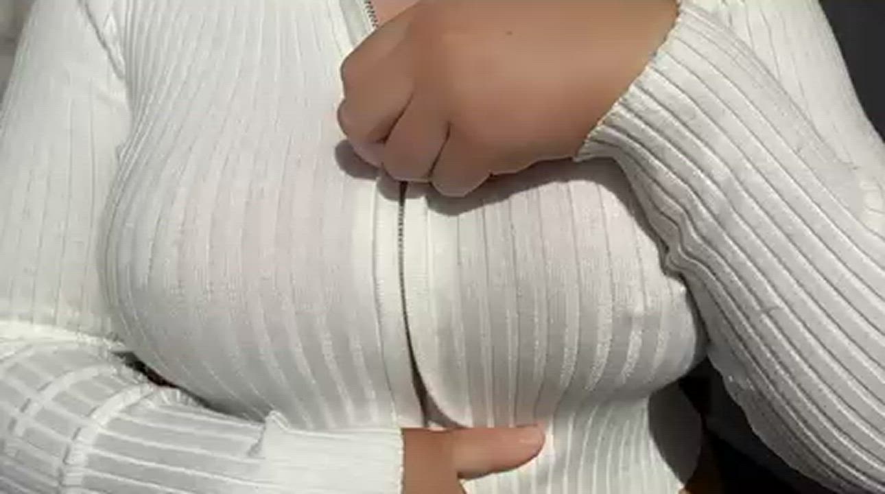 Revealing my big soft tits 😍 [OC]