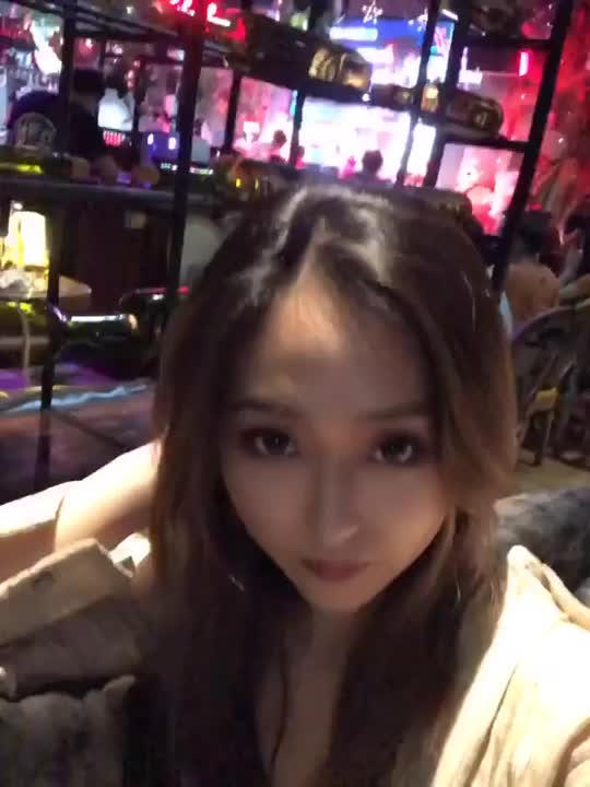 Asian Flashes Boobs in public bar