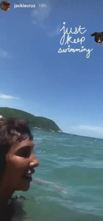 Celebrity Jackie Cruz Topless Underwater clip