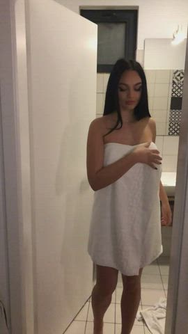 Towel drop after shower!
