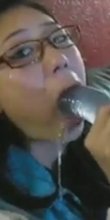 Asian Dildo Face Fuck Gagging Sloppy clip