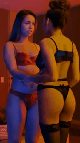 ass lesbian lingerie clip