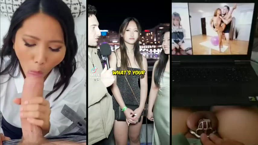 Asian BWC Big Dick Big Tits Interracial Split Screen Porn WMAF Porn GIF by roma_empire