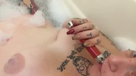 Bathtub Big Nipples Boobs NSFW Naked Nude Smoking Tits clip