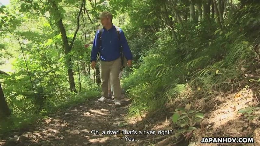 Mei Ashikawa and Manami Nakanishi go on a long hike and then fuck