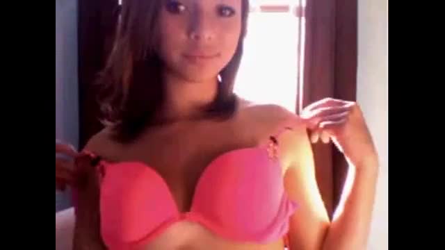 Cute young teen strips on cam