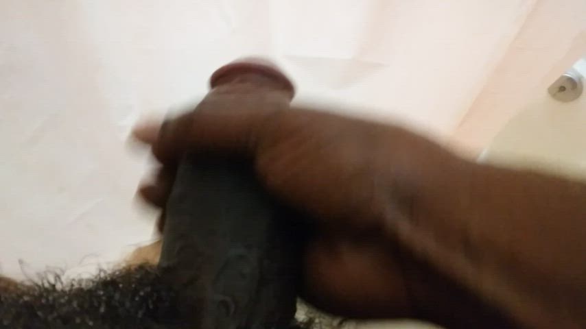 BBC Big Dick Ebony Masturbating Shower Thick Cock clip