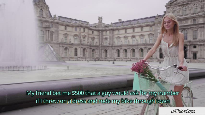 My friend bet me $500 to ride through Paris in a dress. Easiest money of my life.