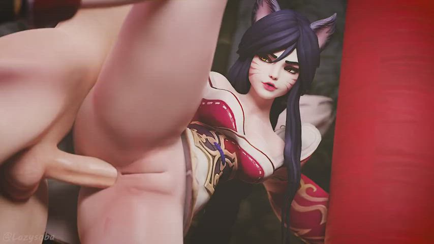 LoL Ahri Getting Her Tight Asshole Stretched Out 3D Hentai