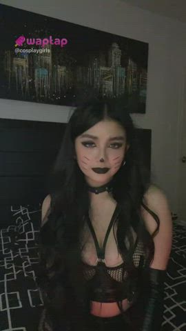 alt asian bdsm catsuit cosplay costume cute goth tiktok clip