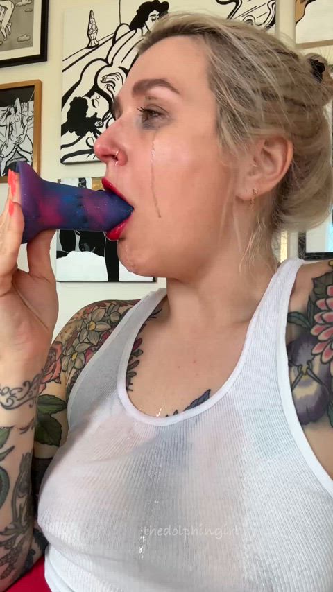 Training away my gag reflex so daddy can fuck my throat better