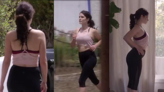 Olivia Applegate - Driven (2018) - split-screen, mini-loop edit, tight sports crop-top