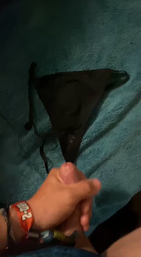 Blew on my wife’s clean panties… rubbed it in, let them dry and put them back