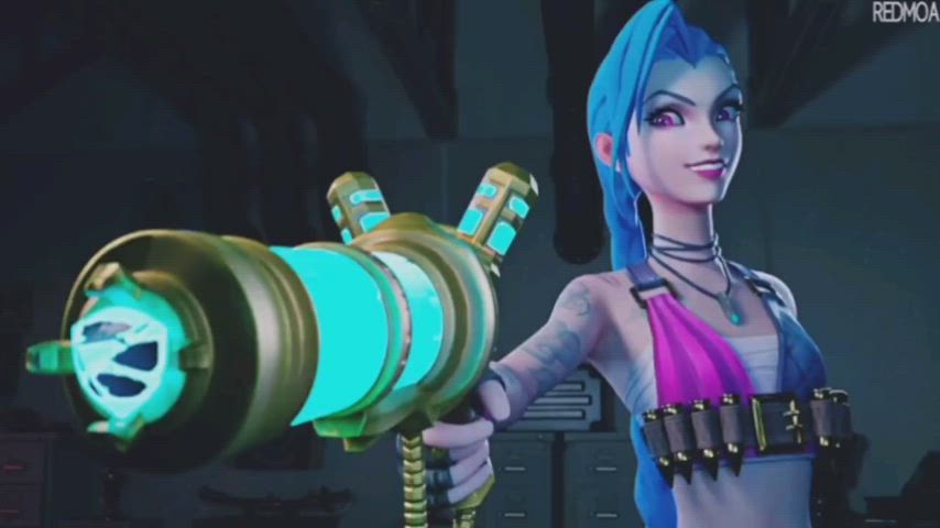 Jinx playing with gun. (Redmoa. KittenVox) [ League of Legends ]