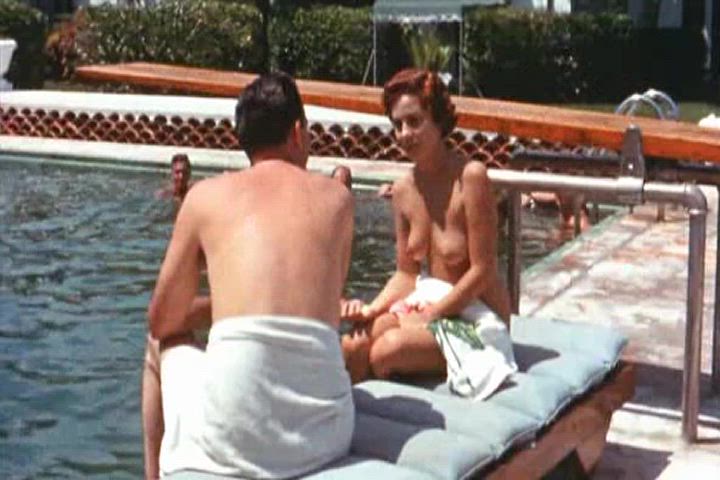 american group nudist swimming pool vintage clip