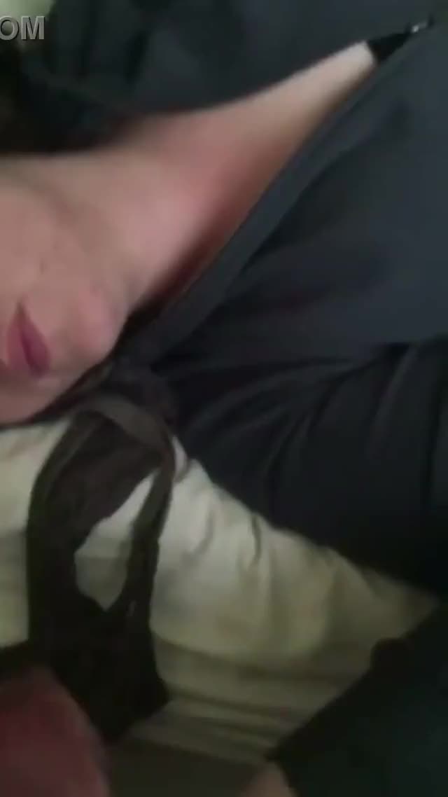 Cum on her panties while she lies next to them and watches