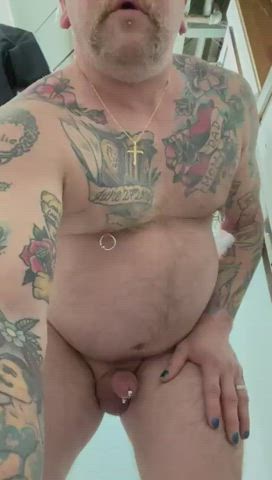anal cum cumshot gay hairy jerk off male masturbation piercing tattoo clip