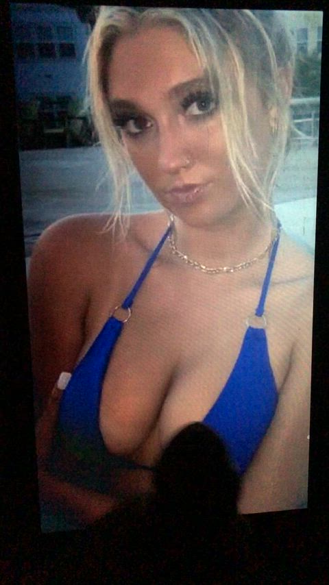 big tits bikini blonde cleavage cum cum on tits cumshot masturbating selfie tribute