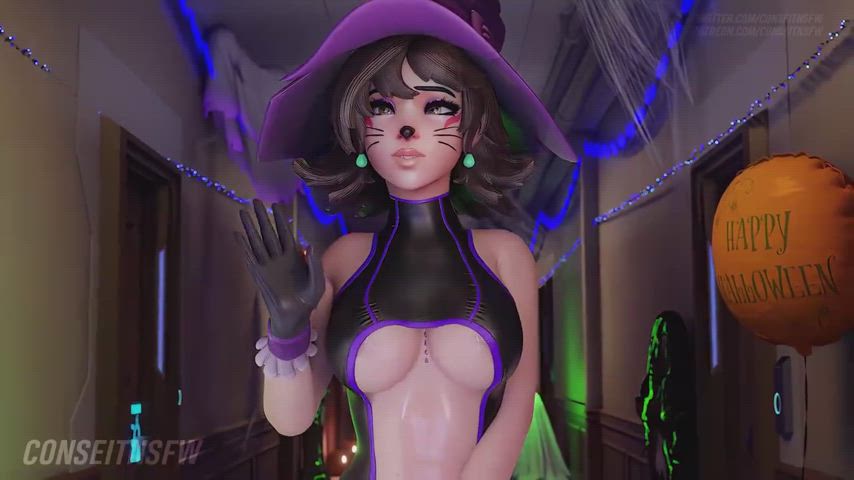 Kiriko's slutty Halloween costume was bound to get ripped off