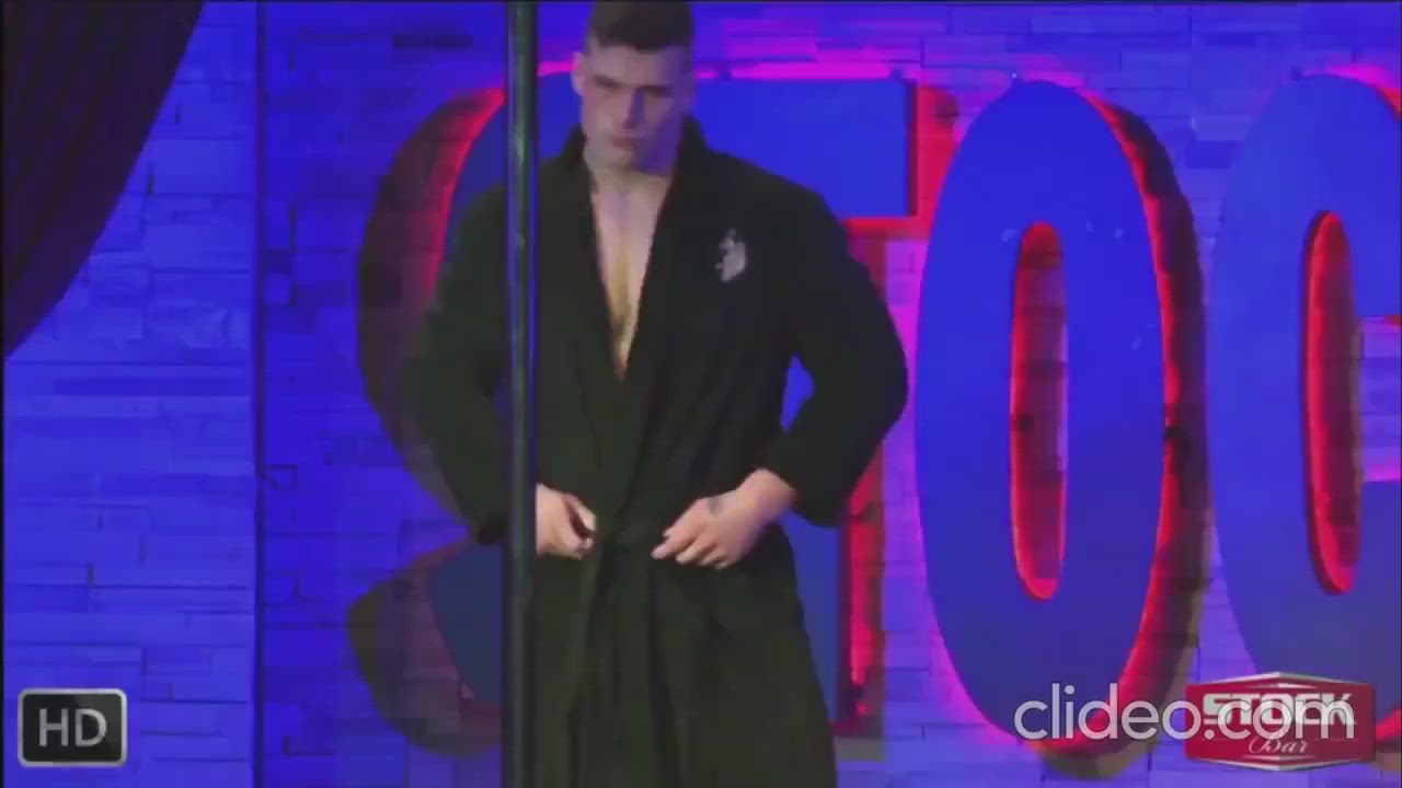 Cock Gay Pole Dance Robe Shaved Stripper clip