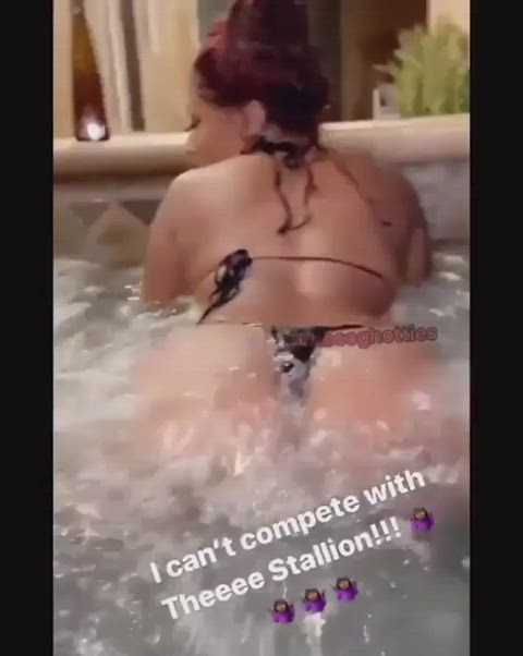 ass booty celebrity jiggle jiggling megan thee stallion pool swimming pool twerking