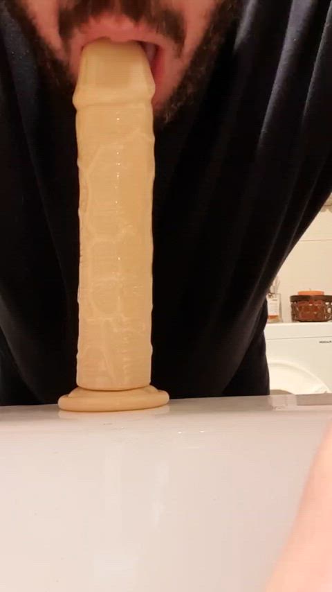 balls deep deepthroat dildo gay sucking suction dildo clip