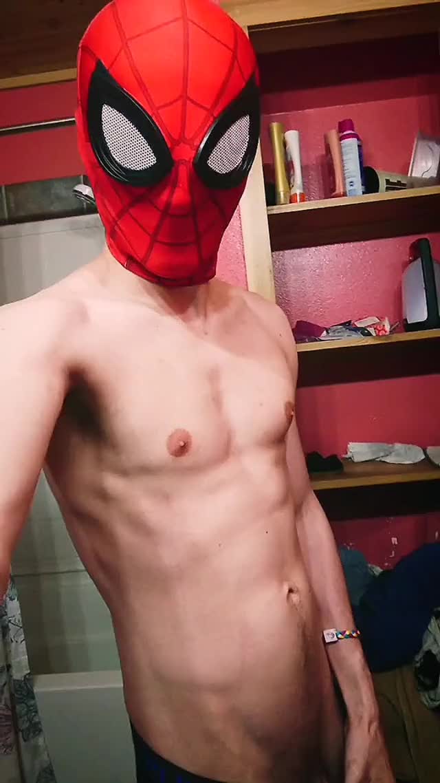 Spidey shows off his cock