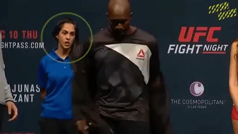 thirsty woman staring at mma weigh in