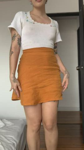 wearing this skirt for our first date for easy access