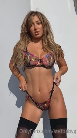 Big Tits Bikini Lingerie Model Russian Strip Striptease Tall Tanned clip