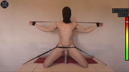 Enjoy the view: EDGING and DENIAL - Impaled and Restrained on Large Powerful Anal