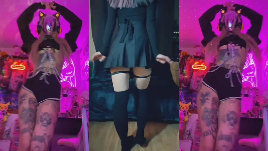 alt goth halloween non-nude pmv tease tiktok clip