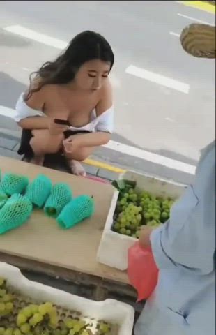 asian chinese downblouse exhibitionist freeuse milf natural tits public tiktok voyeur