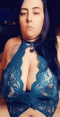 Goth Huge Tits Lingerie Nipple Piercing clip