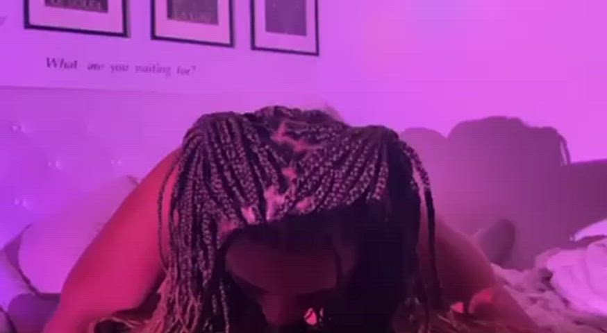 BBC Ball Worship Balls Sucking Blowjob Ebony Ebony Couple POV Sloppy Sucking clip