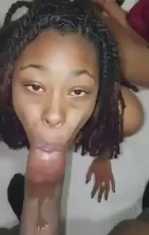 Blowjob Ebony Ebony Couple Sloppy clip