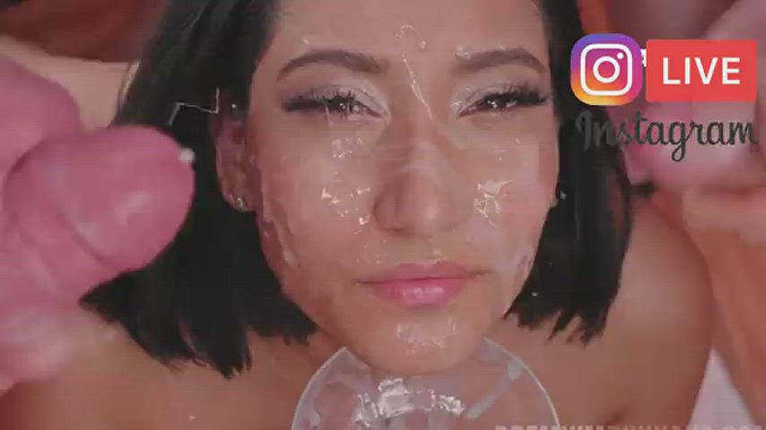 bukkake cum cumshot dripping facial gokkun clip