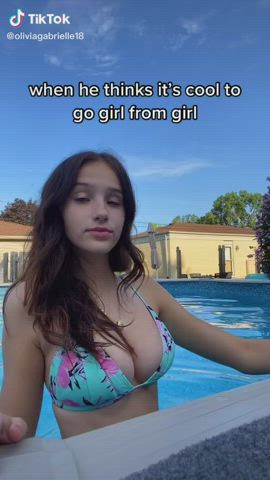 big tits bikini brunette teen clip