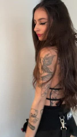 brunette dancing petite tattoo clip