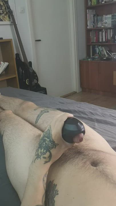 Cock Cock Milking Cum Male Masturbation Solo Tattoo Toy Toys clip