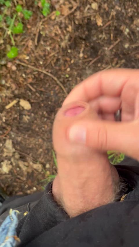 3 finger desperate public jerk for my little tiny cock…