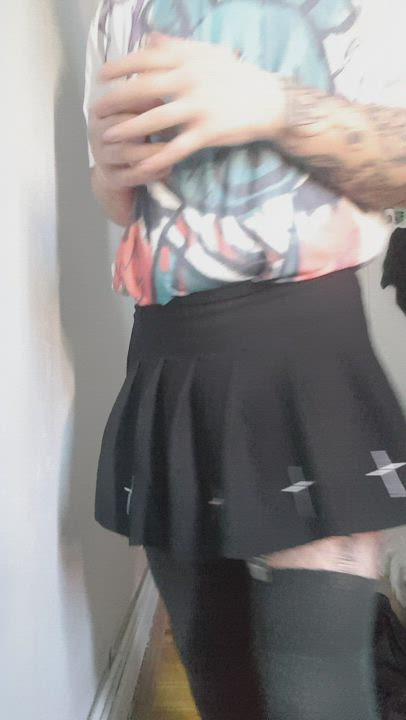 Femboy Fishnet Skirt Thick clip