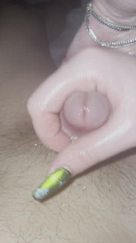 amateur brunette cum handjob homemade jerk off nails clip