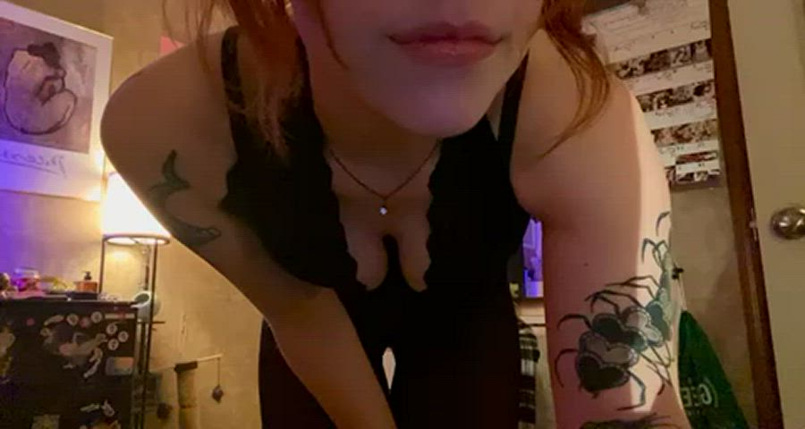 ass cute goth redhead tattoo tights clip