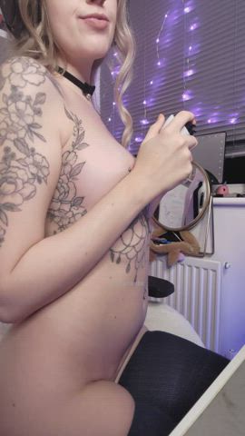 boobs gamer girl geek natural tits nerd nipple piercing pierced tattoo teen tattedphysique