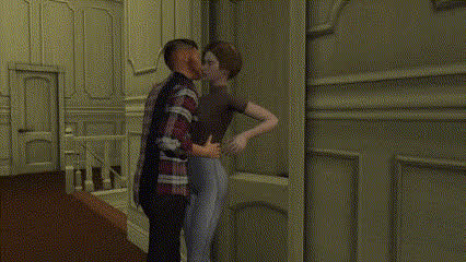 animation kissing romantic clip