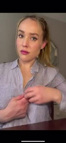 blonde flashing office tits titty drop white girl clip