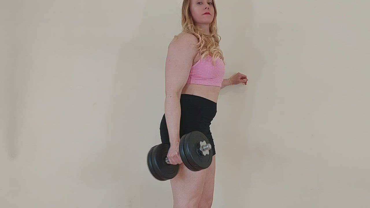 Blonde Fitness Gym Muscular Girl Muscular Milf Thick clip