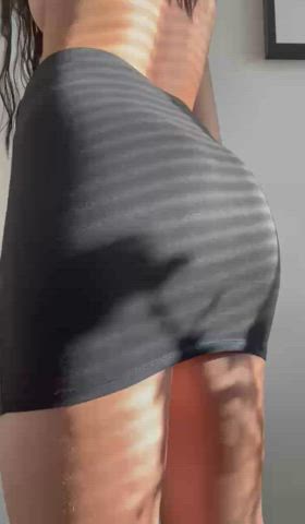 Ass Booty Brunette Bubble Butt Skirt clip